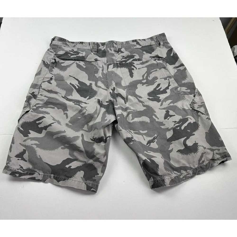 Armani Exchange Grey Cotton  Camo Cargo Shorts Size 33 (36) Y2K Punk  Grunge Ax